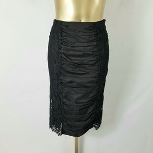 Midi Black Lace pencil skirt.